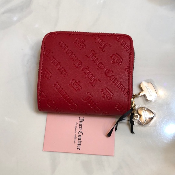 Juicy Couture Cool Red Not Your Babe Small Zip Around Bifold Wallet NWT - Picture 10 of 16